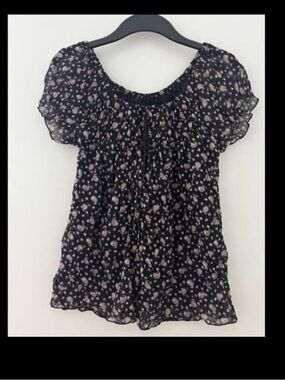 Floral Black Blouse